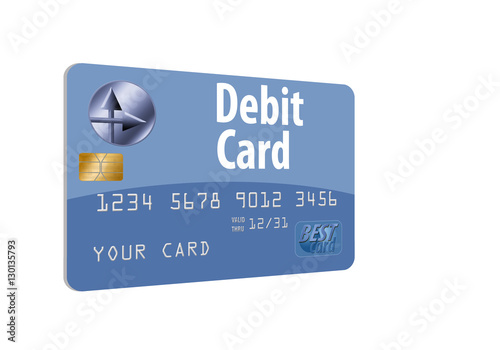 Mock bank card isolated on white