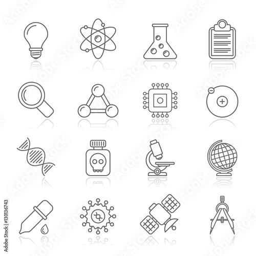 Line Education and Science icons - vector icon set