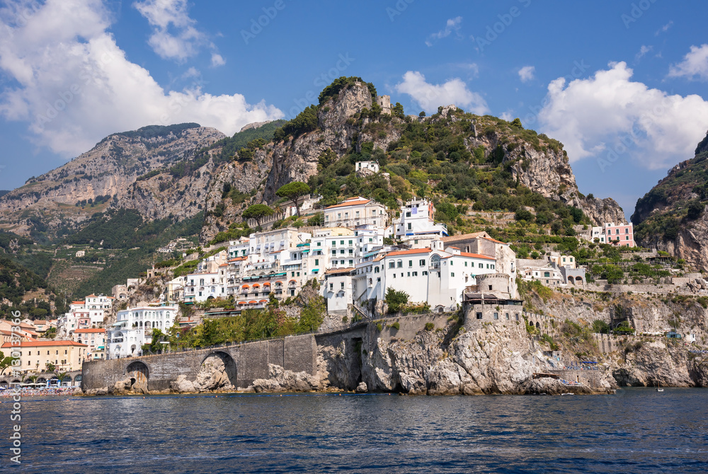 View of Amalfi town in Italy