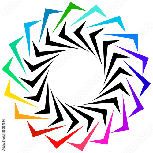 Geometric shape as logo or generic design element. Circular edgy photo