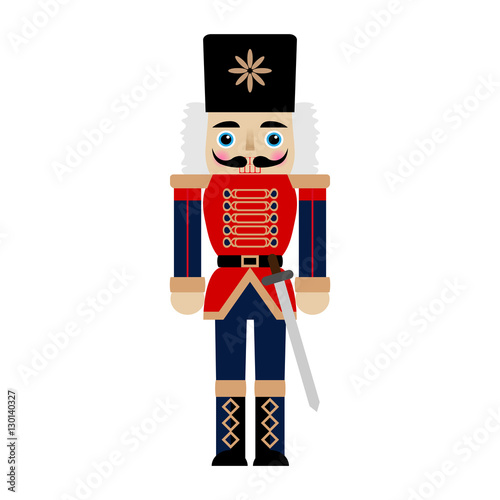 Vector illustration of a nutcracker with sword