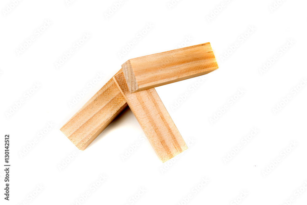 Wooden game blocks isolated on white background Wooden game blocks isolated on white background