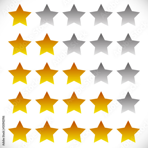 Star rating symbols with 6 star. Quality, feedback, experience,