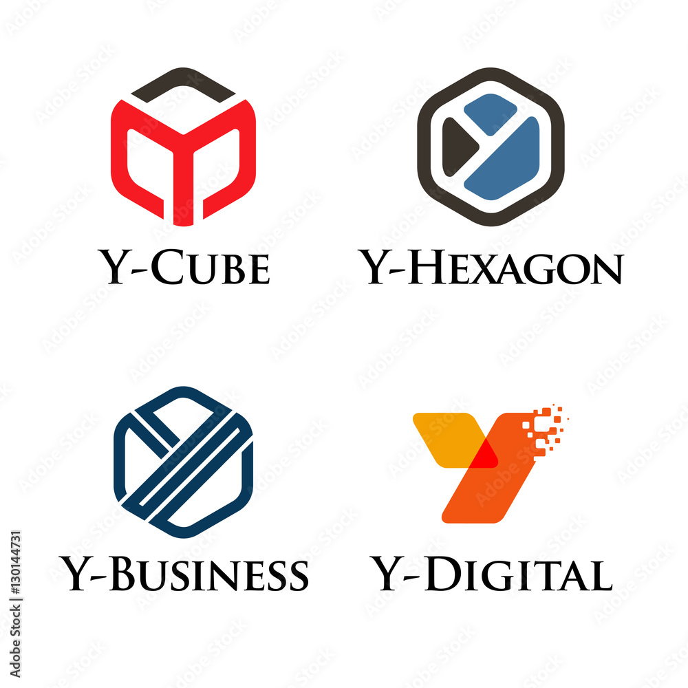 Y Letter Hexagon Cube Box Logo Symbol Collection Y Letter Hexagon Cube Box Logo Symbol Collection