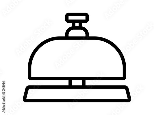 Hotel reception call bell or concierge service line art icon for apps and websites