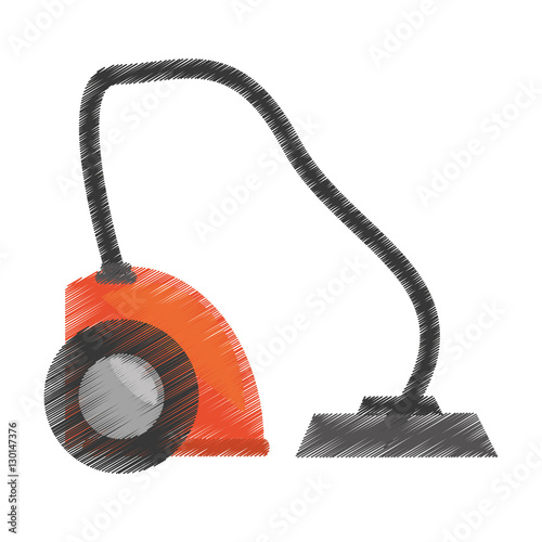 drawing modern vacuum cleaner appliance vector illustration eps 10