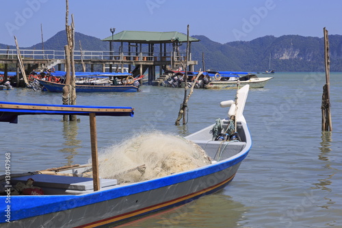 Fishing boats in Porto Malai, Chenang City, Langkawi Island, Malaysia photo