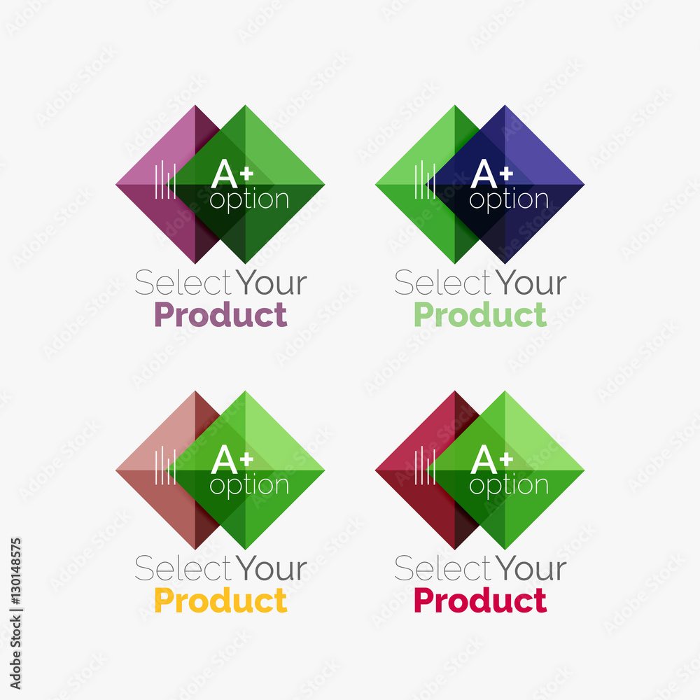 Set of abstract square interface menu navigation button Set of abstract square interface menu navigation button