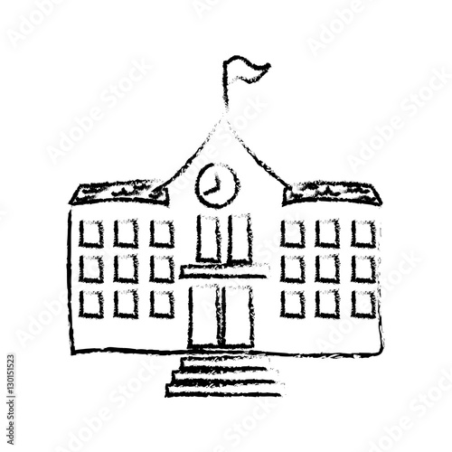 School building draw icon vector illustration graphic design