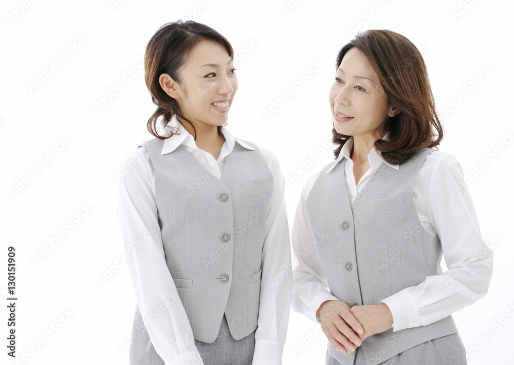 Smiling office workers