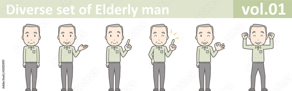 Diverse set of elderly man , EPS10 vector format vol.01 Diverse set of elderly man , EPS10 vector format vol.01