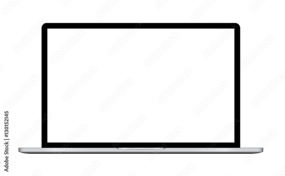 Laptop vector illustration with blank screen isolated on white background, aluminium body. Laptop vector illustration with blank screen isolated on white background, aluminium body.
