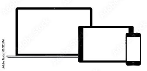 vector illustration modern laptop, phone, tablet on a white background