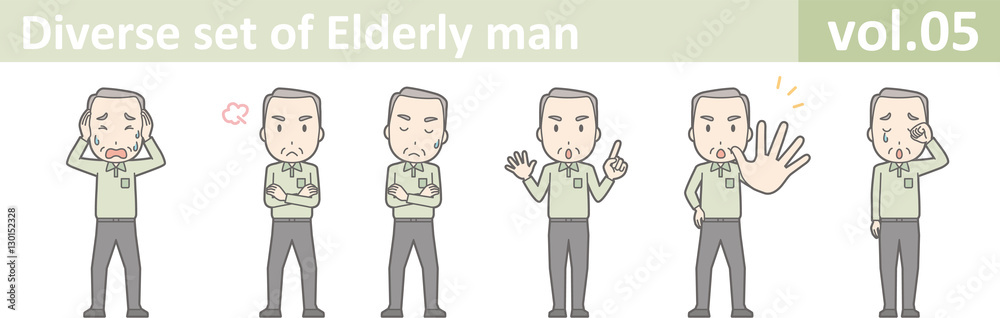 Diverse set of elderly man , EPS10 vector format vol.05