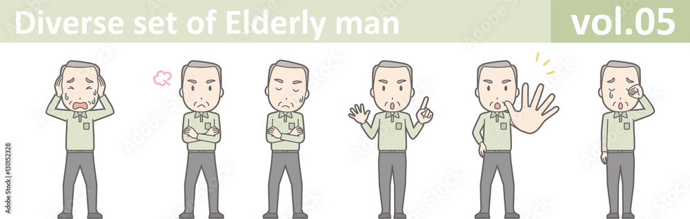 Diverse set of elderly man , EPS10 vector format vol.05 Diverse set of elderly man , EPS10 vector format vol.05