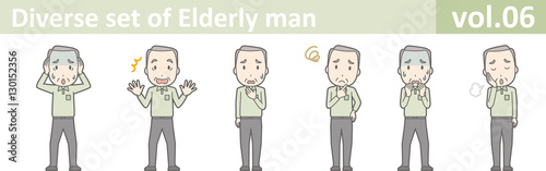 Diverse set of elderly man , EPS10 vector format vol.06