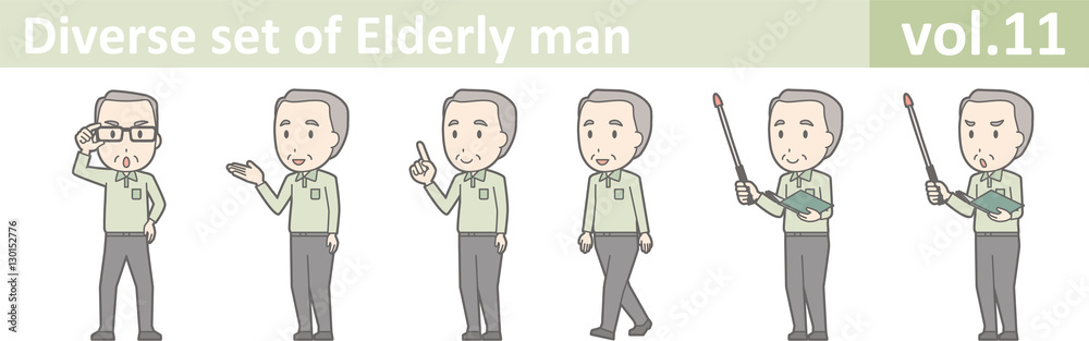 Diverse set of elderly man , EPS10 vector format vol.11