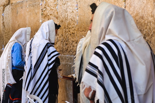 Worshippers at the Western Wall, Jerusalem, Israel