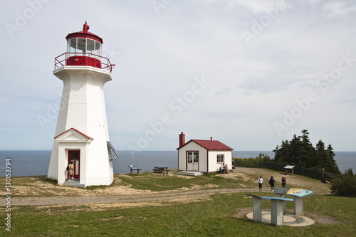 Cape Gaspe Lighthouse in Parc National du Canada Forillon (Forillon National Park), Gaspe, Quebec, Canada photo