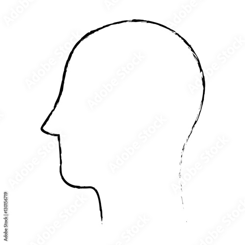Human head silhouette icon vector illustration graphic design