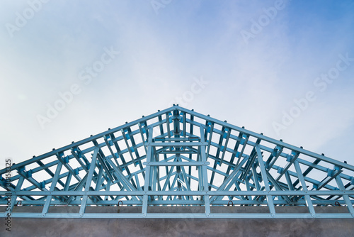 Structure of steel roof.