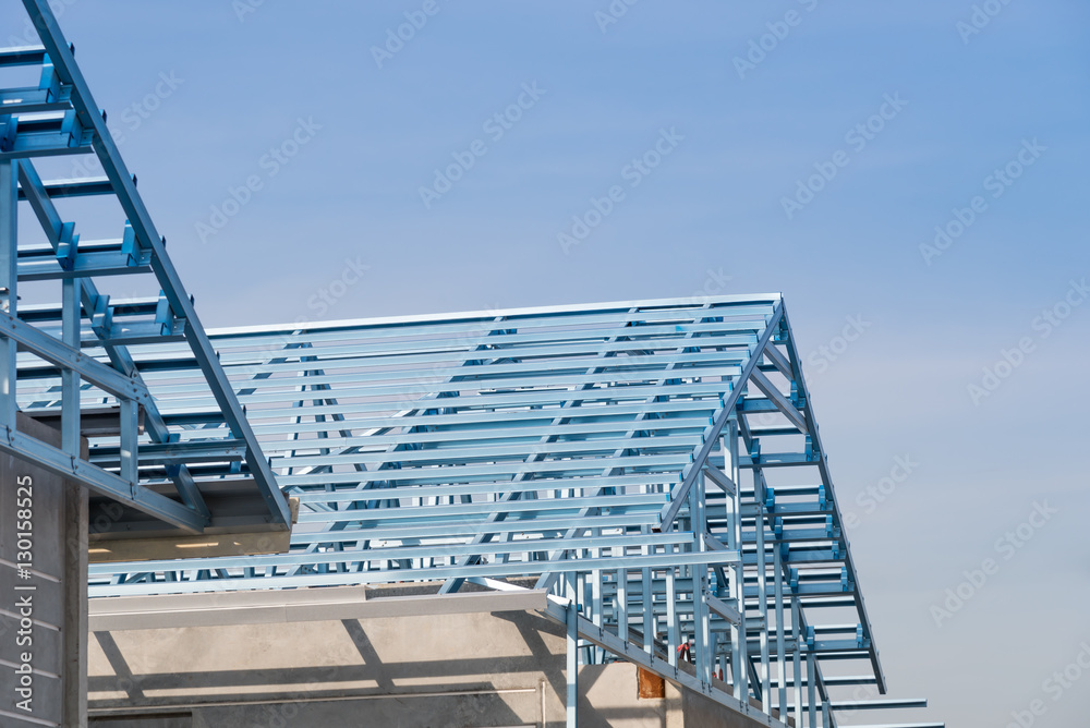 Naklejka premium Structure of steel roof.