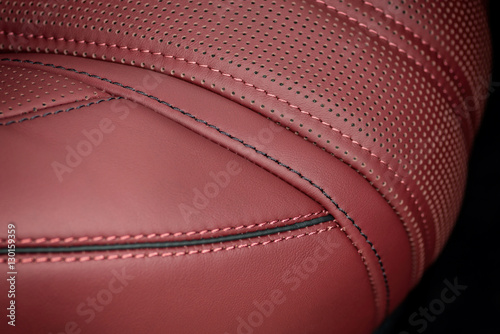 Business car leather seat. Interior detail. Macro. © alexdemeshko