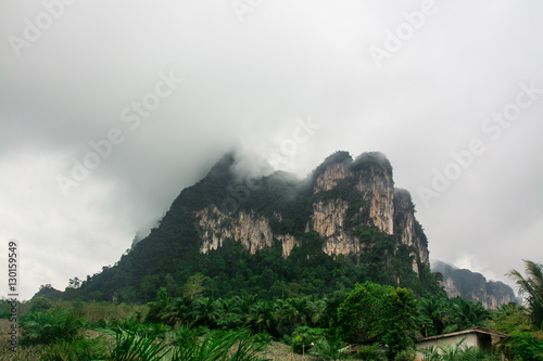 landscape of mountain and fog , Krabi ,Thailand