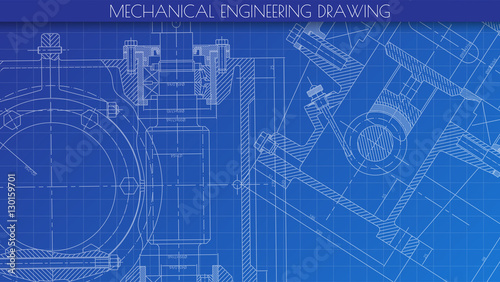 Mechanical Engineering drawing. Engineering Drawing Background.