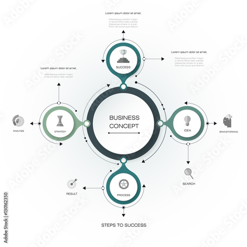 Vector infographics, 3D paper cycle diagram template, For data content, business, infographic, digital network, flowchart, process diagram, chart. Business concept with options or steps processes