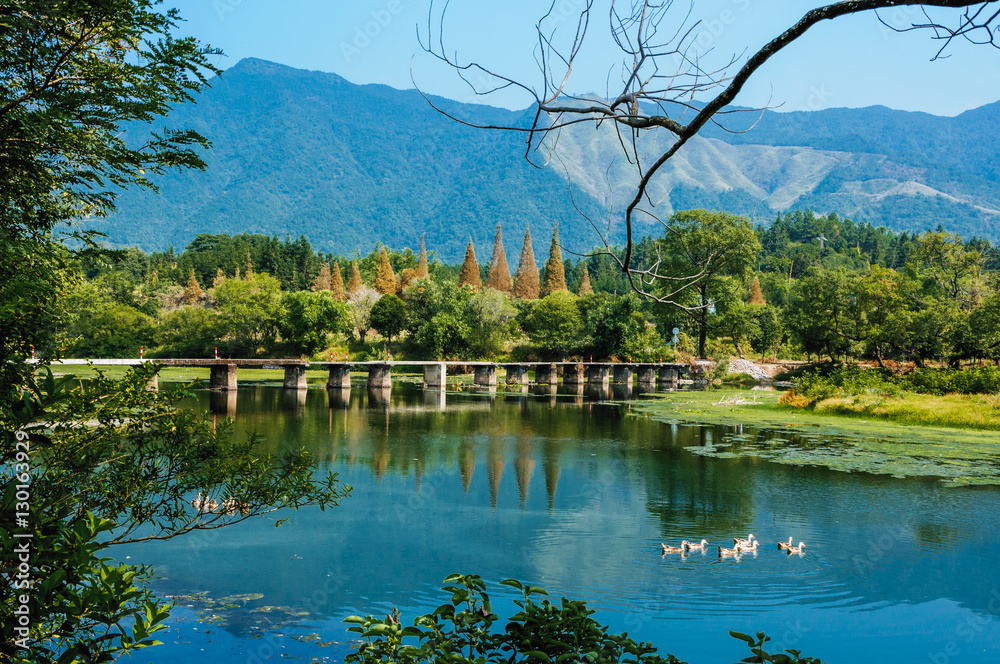 Fototapeta premium The rural and river scenery