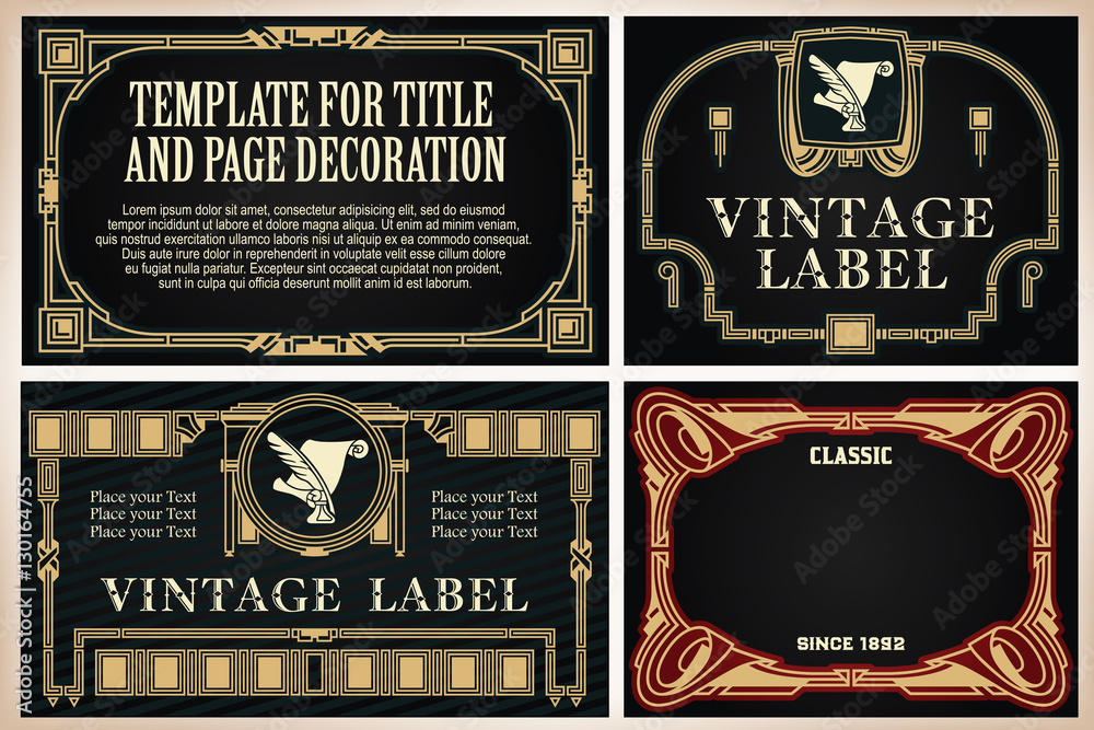 Vintage frame design for labels