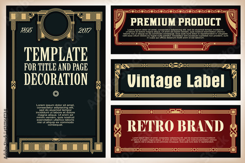 Vintage frame design for labels