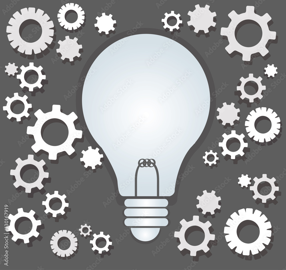 gears in light bulb shape , abstract gears concept of thinking gears in light bulb shape , abstract gears concept of thinking