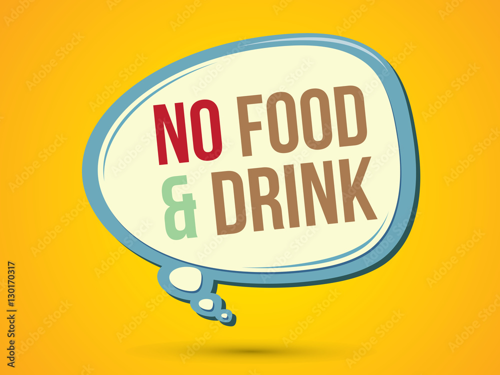 No food and drink text in balloons graphic vector. No food and drink text in balloons graphic vector.