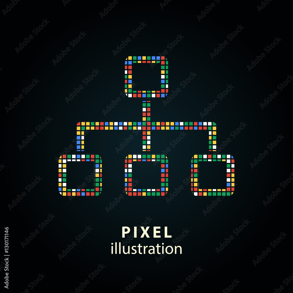 Network - pixel illustration. Network - pixel illustration.