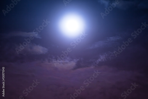 Nighttime sky with clouds and moonlight with shiny.