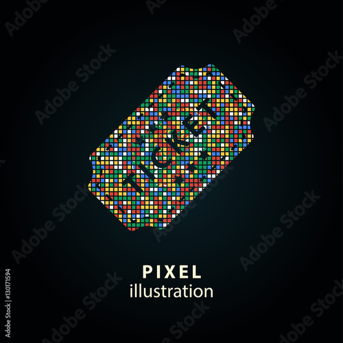 Ticket - pixel illustration.