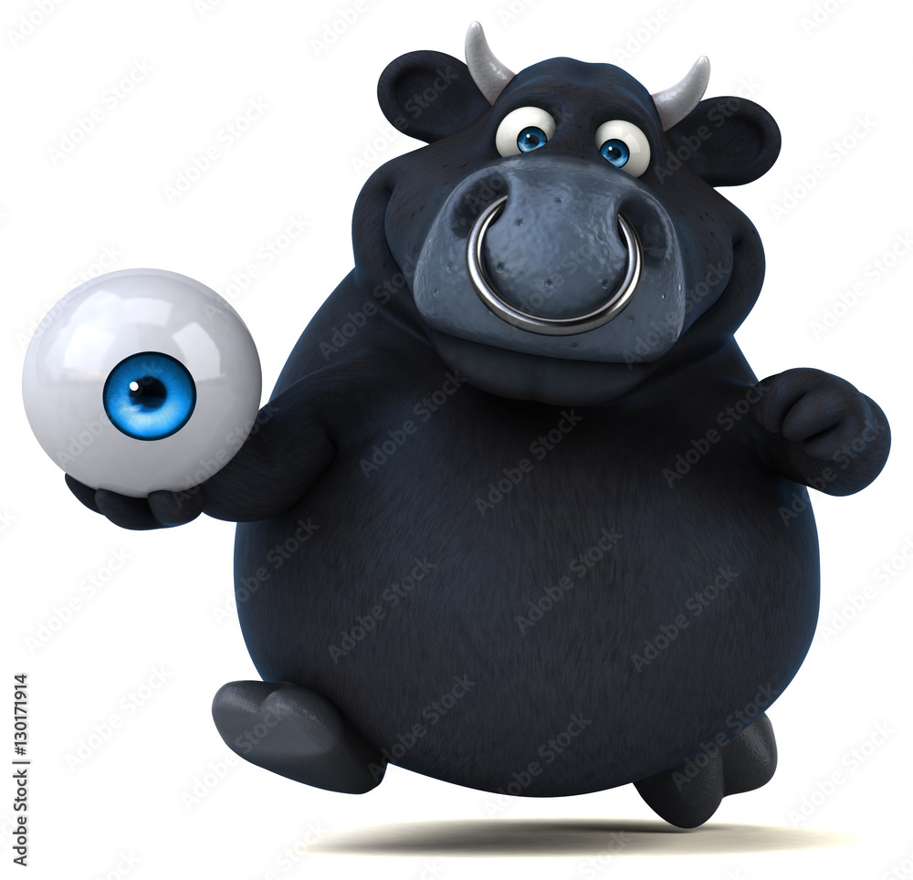 Naklejka premium Black bull - 3D Illustration
