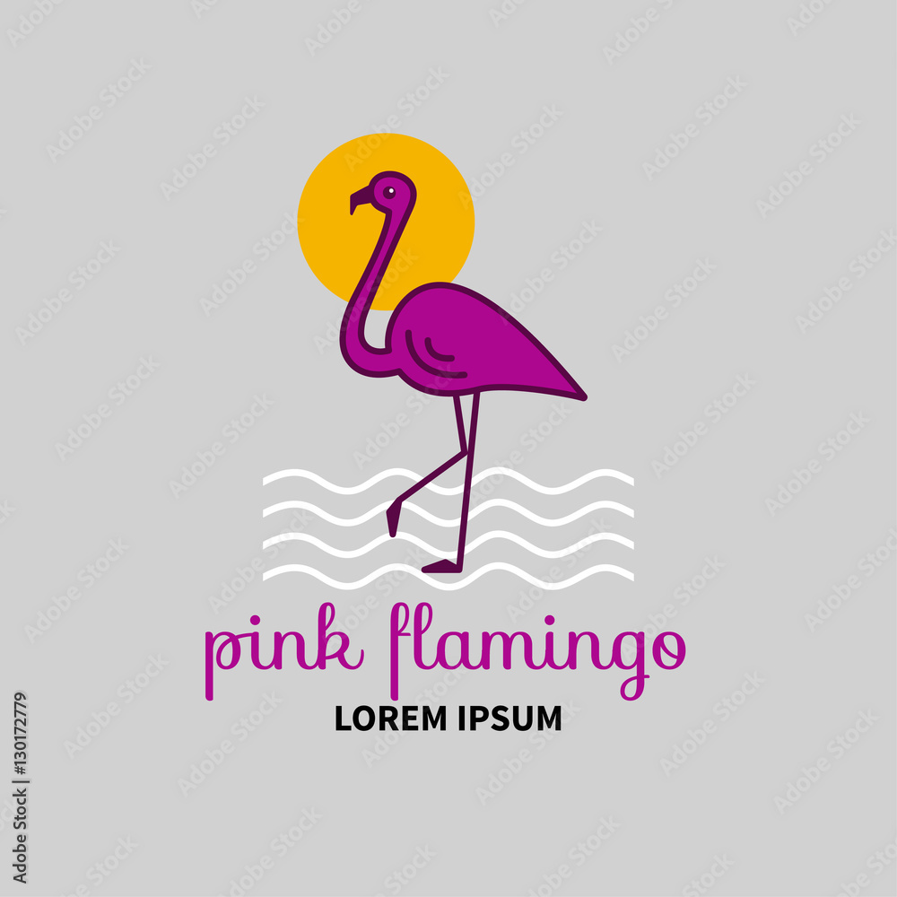 Obraz premium Vector logo Flamingo
