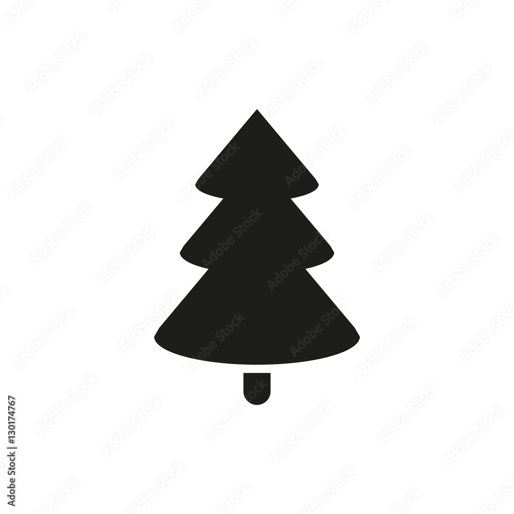 Christmas tree icon. New year and xmas, christmas, winter symbol. Flat design. Stock - Vector illustration Christmas tree icon. New year and xmas, christmas, winter symbol. Flat design. Stock - Vector illustration