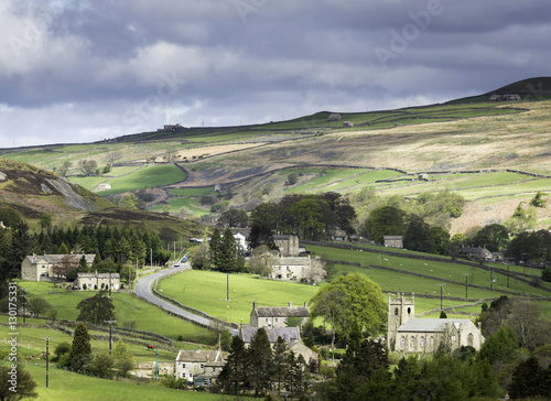 View of the village of Langthwaite in Arkengarthdale, Yorkshire