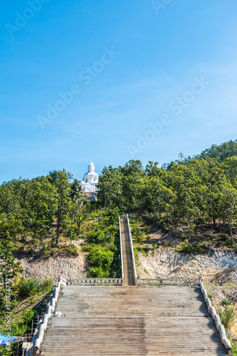 Stair to hill top at Phra That Maeyen temple photo