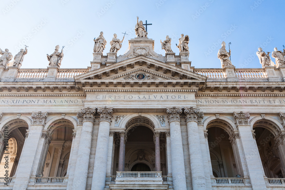 facade of the Lateran Basilica in Rome city