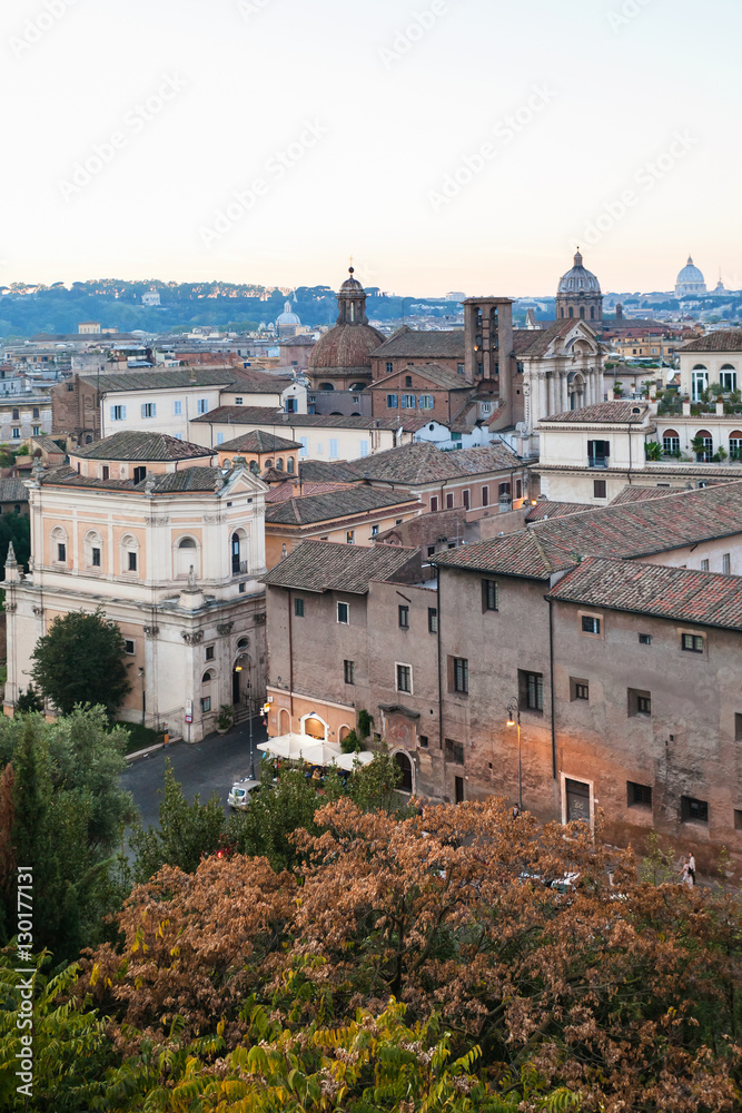 view of houses of old Rome city from Capitoline