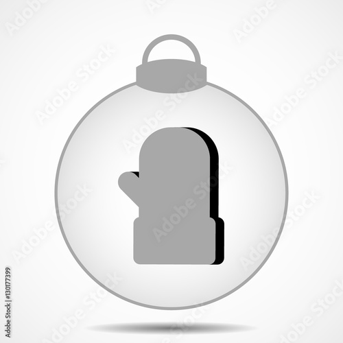 Christmas ball icon on gray background