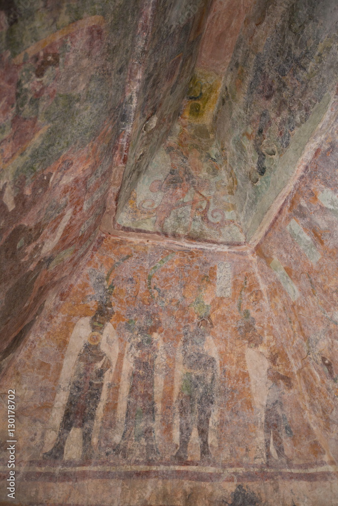 Murals, Room 1, Building 1, Mayan Archaeological Site, Bonampak, Chiapas, Mexico Murals, Room 1, Building 1, Mayan Archaeological Site, Bonampak, Chiapas, Mexico