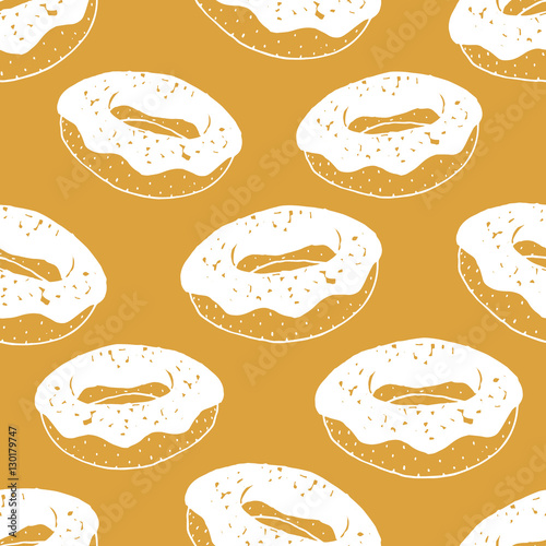 Vector seamless pattern with donuts