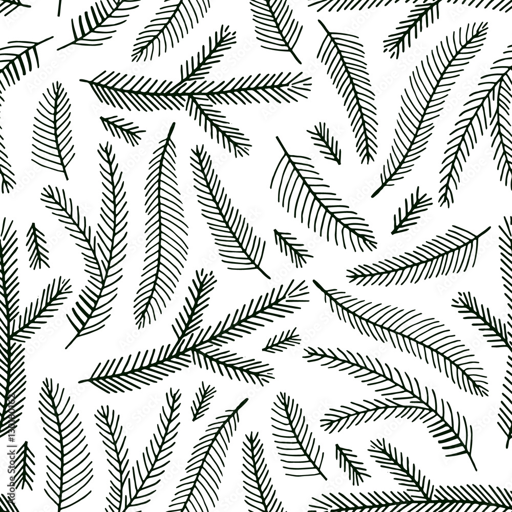 Seamless pattern with fir branches. Seamless pattern with fir branches.
