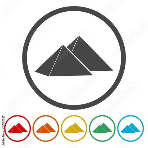 The pyramids at Giza in Egypt, pyramid complex icon